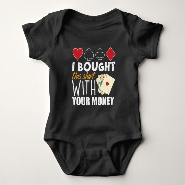 Poker Player Joke Casino Gambler Jackpot Baby Bodysuit (Front)