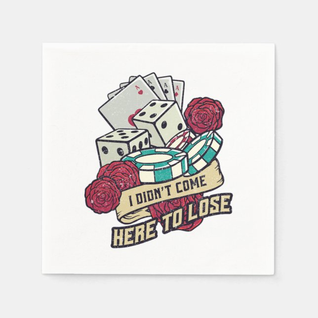Poker Player Lose Casino Gambling Cards Gambler Gi Napkins (Front)