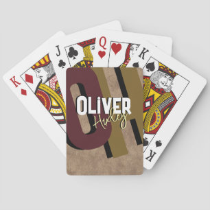 Poker Player Name Cool Bold Monogram Cards