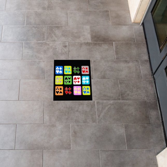 Poker player Stylized Cards Cool Floor Decals (Restaurant)