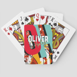 Poker Player's Name Color Bold Monogram Cards