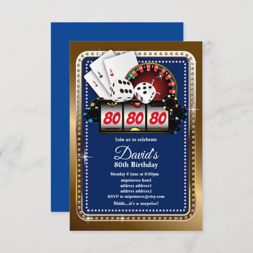 Poker Playing Card casino party invite