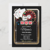 Poker Playing Card, casino party invite (Front)