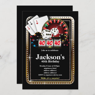 Poker Playing Card, casino party invite