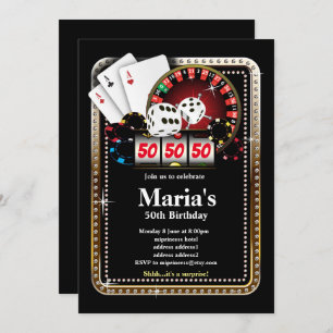 Poker Playing Card, casino party invite