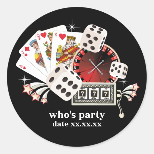 Poker Playing Card casino   party stickers