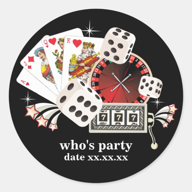 Poker Playing Card, casino,   party stickers (Front)