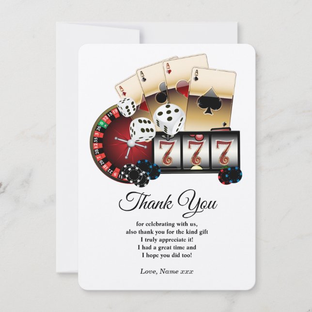 Poker Playing Card, casino Thank you card (Front)
