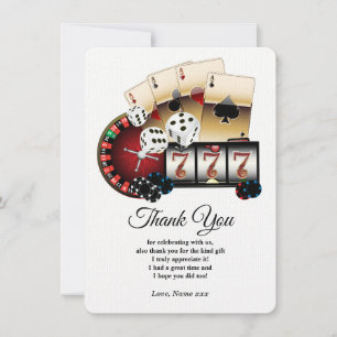 Poker Playing Card, casino Thank you card