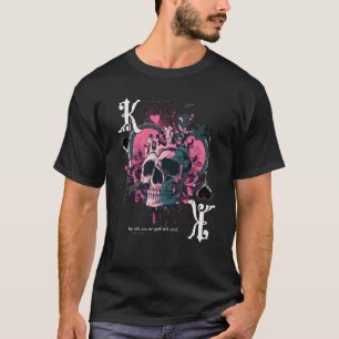 Poker Playing Card King Of Hearts Skull T-Shirt
