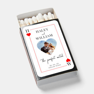 Poker Playing Card Photo Wedding Favors Matchboxes
