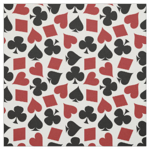 Poker Playing Card Suit Pattern Fabric