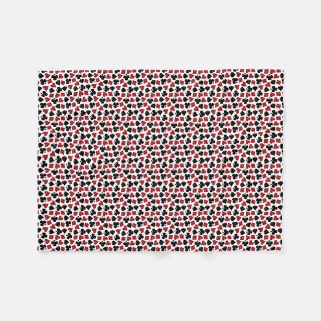 Poker Playing Card Suit Pattern Fleece Blanket (Front (Horizontal))