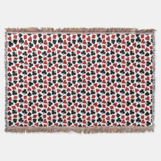 Poker Playing Card Suit Pattern Throw Blanket