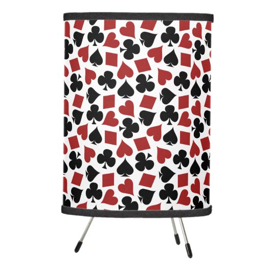 Poker Playing Card Suit Pattern Tripod Lamp (Right)