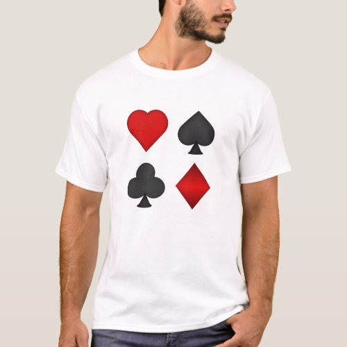 Poker Playing Card Suits T_Shirt Black Jack T_Shirt