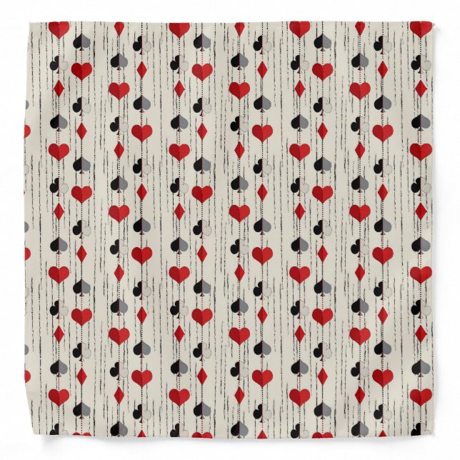 Poker Playing Card Symbols Bandana (Front)