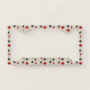 Poker Playing Card Symbols License Plate Frame