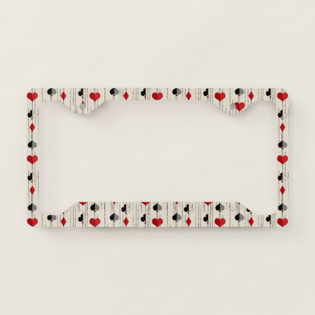 Poker Playing Card Symbols License Plate Frame (Front)