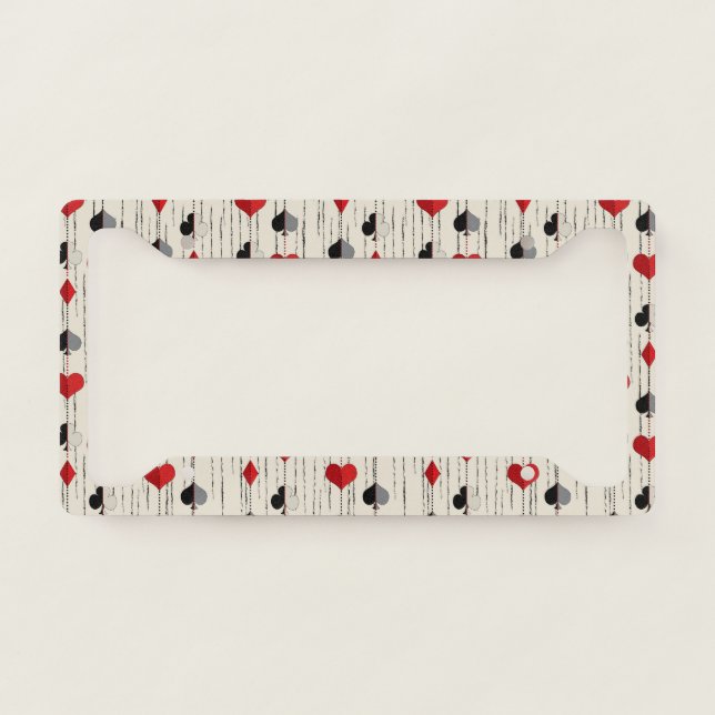 Poker Playing Card Symbols License Plate Frame (Front)