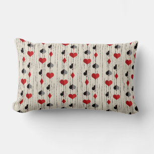 Poker Playing Card Symbols Lumbar Pillow