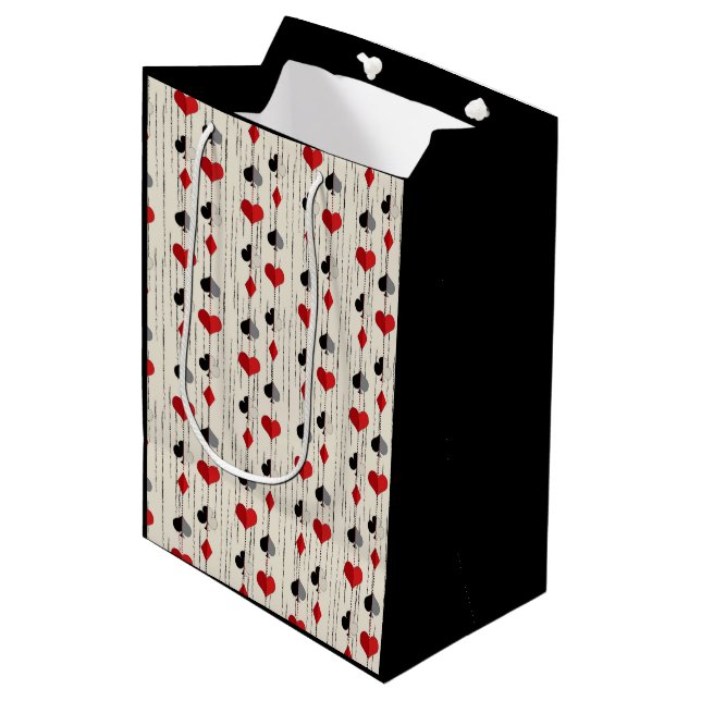 Poker Playing Card Symbols Medium Gift Bag (Front Angled)
