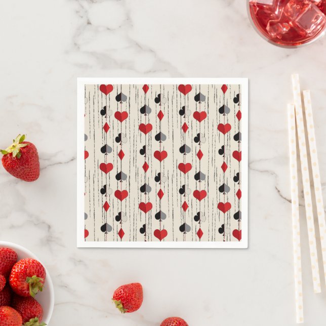 Poker Playing Card Symbols Napkins (Insitu)