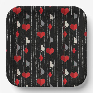 Poker playing card symbols. paper plates
