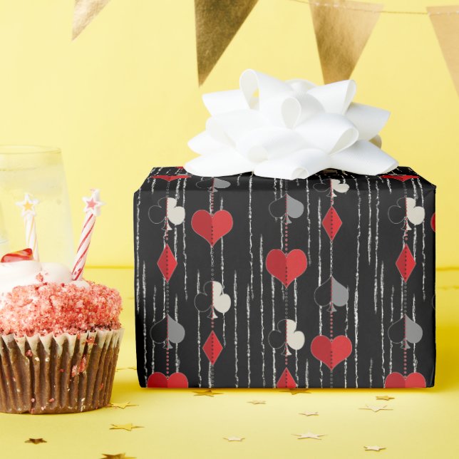 Poker playing card symbols. wrapping paper (Birthday Party)