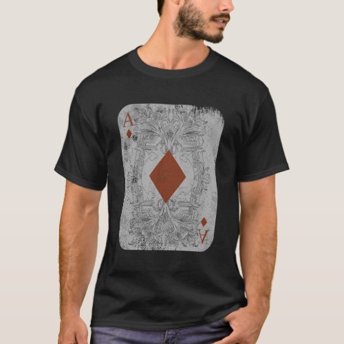 Poker Playing Cards Ace Of Diamonds T_Shirt