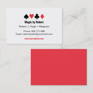 Poker Playing Cards Aces Magician Business Cards