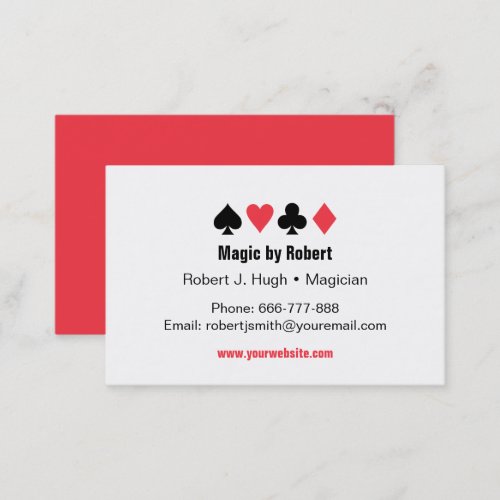 Poker Playing Cards Aces Magician Business Cards