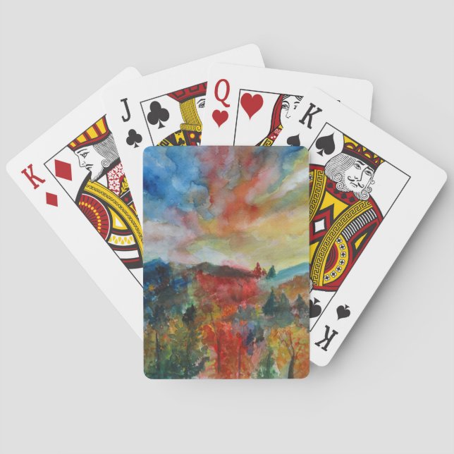 Poker Playing Cards Autumn Landscape (Back)