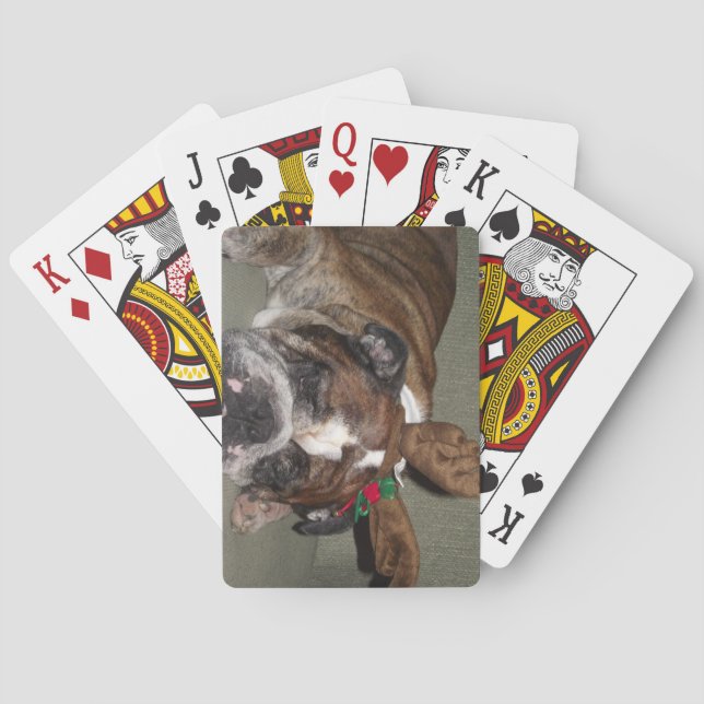 Poker Playing cards- English Bulldog with reideeer Poker Cards (Back)