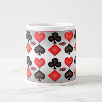 Poker Playing Cards Pattern Silver Mug