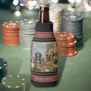 Poker Playing Dogs Bottle Cooler