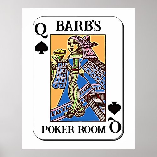 Poker Poster _ Customizable _ Queen of Spades