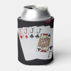 Poker, Quad Jacks Can Stubby Holder. Cooler