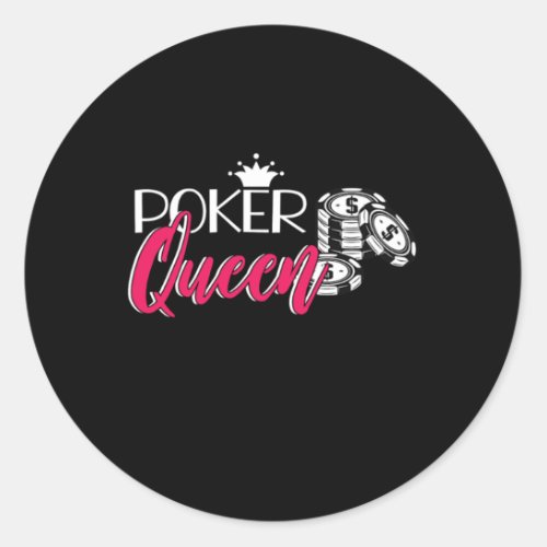 Poker Queen Chips Casino Holdem All In Cards Gift Classic Round Sticker