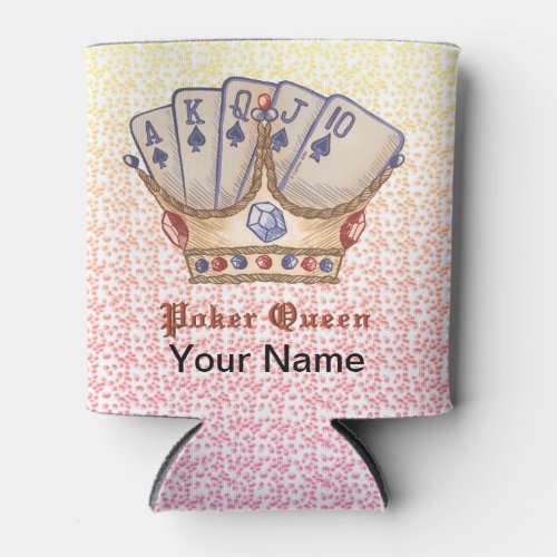 Poker Queen custom name Can Cooler