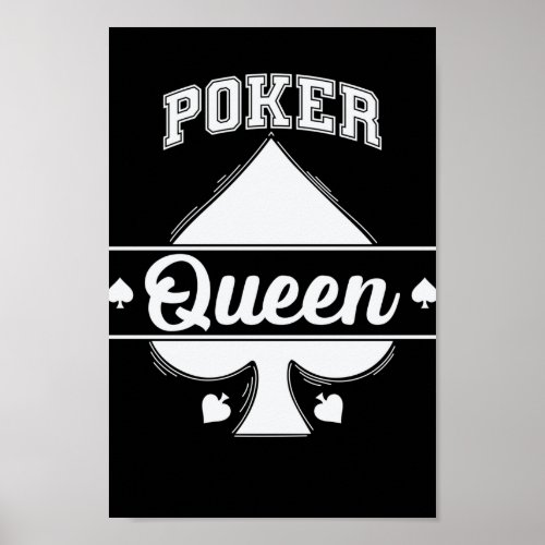 Poker Queen Pik Chipleader Gewinnen Poster