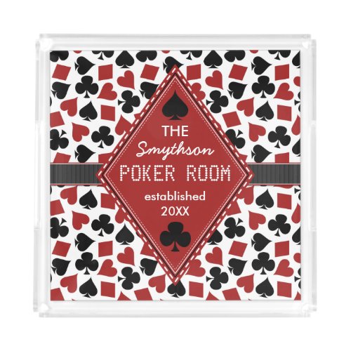 Poker Room Casino Card Player Customized Acrylic Tray