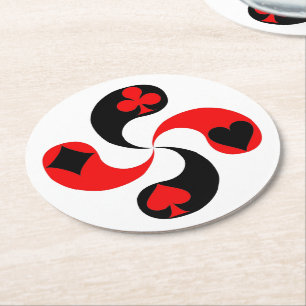 Poker Round Paper Coaster