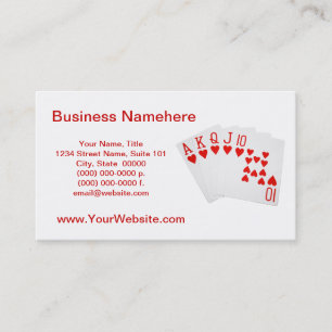 Poker Royal Flush Business Cards