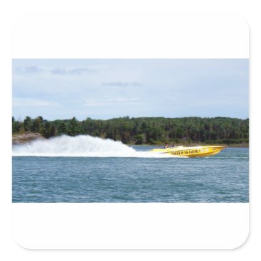 Poker Runs America jet boat Square Sticker Poker Runs America jet boat Square Sticker