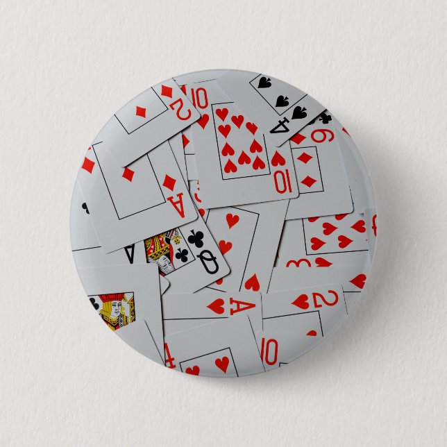 Poker Scattered Cards, Button Badge (Front)