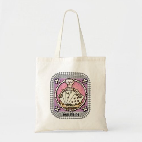 Poker Skeleton Gambler custom name Tote Bag