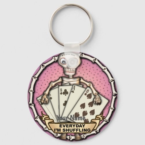 Poker Skeleton Gambler Keychain