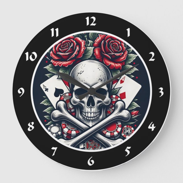 Poker Skull Clock (Front)