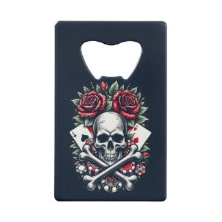 Poker Skull Credit Card Bottle Opener